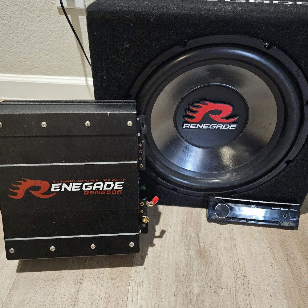 Amp and Speaker and 12" subwoofer